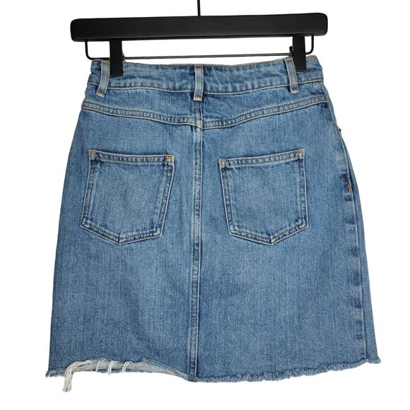ASOS High Waisted Blue Jean Pelmet Skirt Sz 0 - Picture 2 of 8